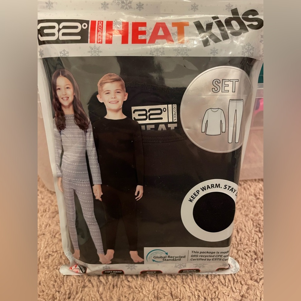 KIDS 32 Degrees BLACK Long Sleeve And Pant Set